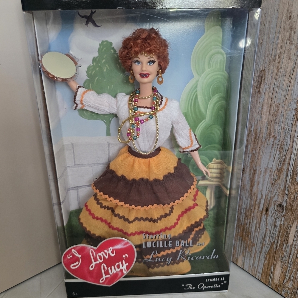 Barbie I Love Lucy Doll with Orange and Brown Dress